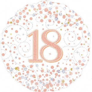 Sparkling Fizz Rose Gold 18th Birthday Balloon Sparkling Fizz Rose Gold 18th Birthday Balloon